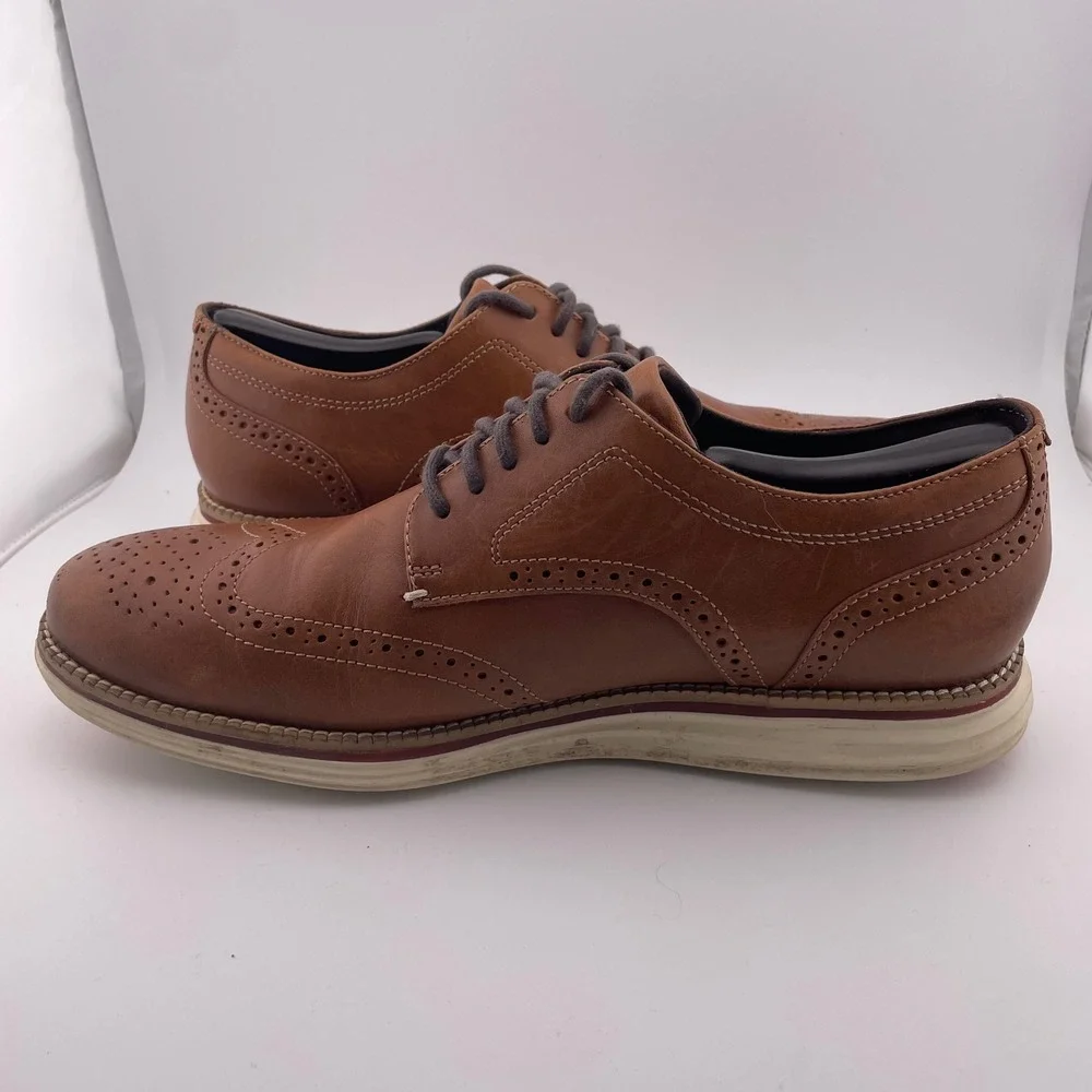 Cole Haan Original Grand‎ Wingtip Oxford Shoes Brown Leather Lace Up Size 10.5M